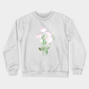 pink eustoma flowers  watercolor painting 2021 Crewneck Sweatshirt